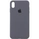 Чохол silicone case for iPhone XS Max з мікрофіброю і закритим низом Dark Grey