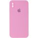 Чехол для iPhone X/Xs Silicone Full camera закрытый низ + защита камеры (Розовый / Light pink) квадратные борты