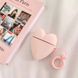 Силіконовий футляр Lucky Heart series для навушників AirPods2 + кільце (Рожевий)