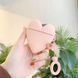 Силіконовий футляр Lucky Heart series для навушників AirPods2 + кільце (Рожевий)
