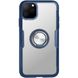 TPU+PC чехол Deen CrystalRing под магнитный держатель для Apple iPhone 11 Pro (5.8") (Бесцветный / Темно-синий)