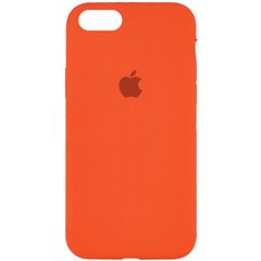 Чехол silicone case for iPhone 7/8 с микрофиброй и закрытым низом Оранжевый / Kumquat