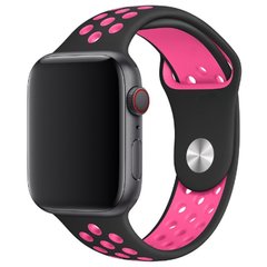 Силиконовый ремешок Sport Nike+ для Apple watch 42mm / 44mm (black/pink)