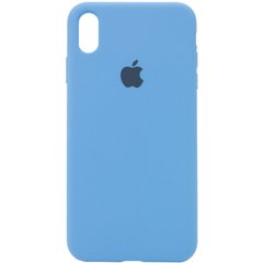 Чехол silicone case for iPhone X/XS с микрофиброй и закрытым низом Cornflower