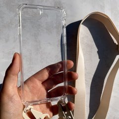 Чехол для iPhone 7 / 8 прозрачный с ремешком Antique White