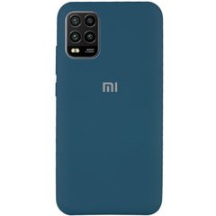 Чехол для Xiaomi Mi 10 Lite Silicone Full Синий / Cosmos Blue с закрытым низом и микрофиброй