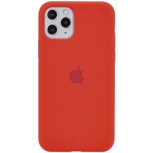 Чехол для Apple iPhone 11 Pro Max Silicone Full / закрытый низ / Красный / Dark Red