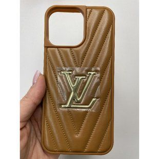 Чохол для Iphone 16 Pro Leather LV Brown