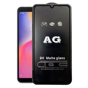 Матове 5D скло для Xiaomi Redmi Note 8 Black Чорне - Повний клей, Черный