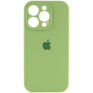 Чехол для Apple iPhone 14 Pro Max Silicone Full camera закрытый низ + защита камеры / Мятный / Mint