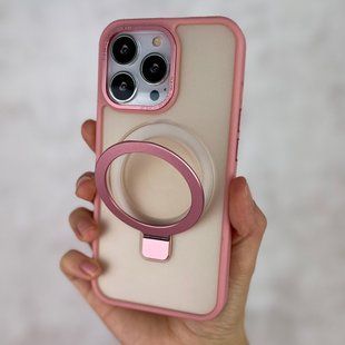 Чохол для iPhone 13 Matt Guard MagSafe Case + кільце-підставка Pink
