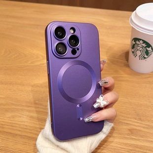 Чехол для iPhone 14 Sapphire Matte with MagSafe + стекло на камеру Deep Purple