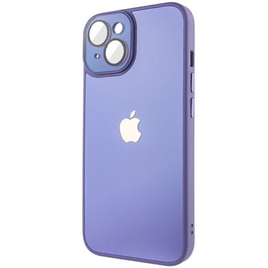 Чехол для iPhone 14 Plus Стеклянный матовый + стекло на камеру с микрофиброй TPU+Glass Sapphire Midnight Dasheen