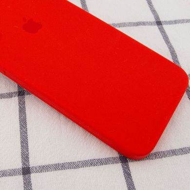 Чехол для iPhone 6/6s Silicone Full camera закрытый низ + защита камеры Красный / Red квадратные борты