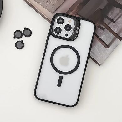 Чехол с подставкой для iPhone 13 Lens Shield Magsafe + Линзы на камеру (Черный / Black)
