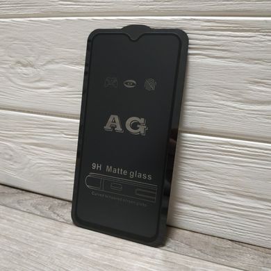 Матовое 5D стекло для Xiaomi Redmi Note 8 Black Черное - Полный клей, Черный