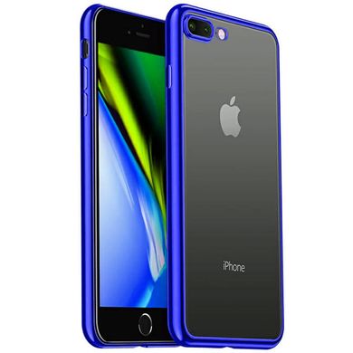 Прозрачный силиконовый чехол с глянцевой окантовкой Full Camera для Apple iPhone 7 plus/8 plus (5.5) Синий