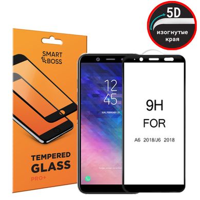 5D стекло изогнутые края для Samsung Galaxy A6 2018 / J6 2018 Premium Smart Boss™ Черное