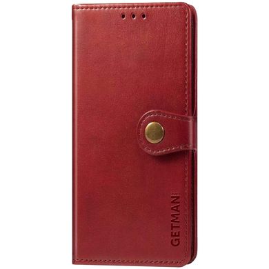 Шкіряний чохол книжка GETMAN Gallant (PU) для Xiaomi Redmi Note 9 5G / Note 9T (Червоний)