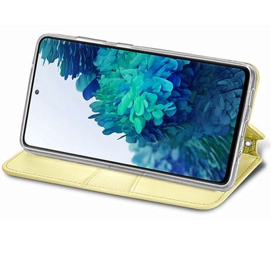 Кожаный чехол книжка GETMAN Mandala (PU) для Samsung Galaxy A51 (Желтый)