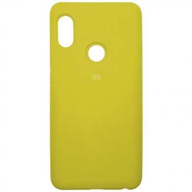 Чехол для Xiaomi Redmi Note 5/Note 5 Pro Silicone Full Желтый/Yellow c закрытым низом и микрофиброю