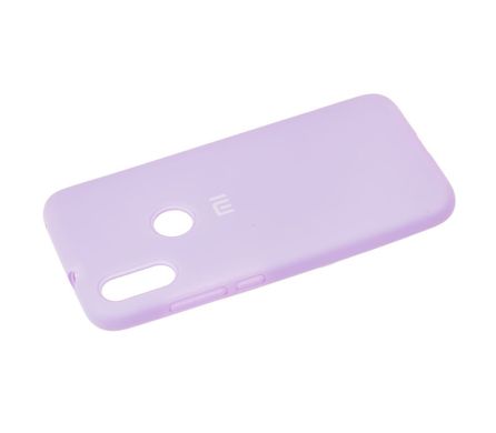 Чехол для Xiaomi Mi Play Silicone Full светло-фиолетовый с закрытым низом и микрофиброй