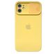 Чехол для iPhone 11 Silicone with Logo hide camera + шторка на камеру Yellow