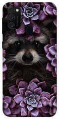 Чохол для Samsung Galaxy M30s / M21 PandaPrint Єнот в кольорах квіти