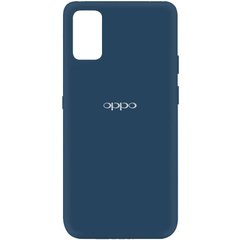 Чехол для Oppo A52 / A72 / A92 Silicone Full с закрытым низом и микрофиброй Синий / Navy blue