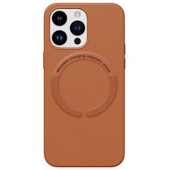 Чехол для iPhone 14 New Leather Case With Magsafe Light Brown