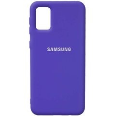Чохол для Samsung A02s Silicone Full з закритим низом і мікрофіброю Фіолетовий / Purple