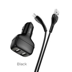 Адаптер автомобільний HOCO Micro USB Cable Leader Z36 | 2USB, 2.4A | black