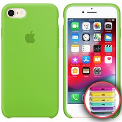 Чехол silicone case for iPhone 7/8 с микрофиброй и закрытым низом Lime Green / Зеленый