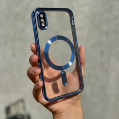 Чохол для iPhone X / XS Shining Case with Magsafe + скло на камеру Sierra Blue