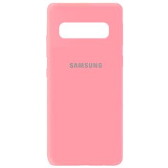Чохол для Samsung Galaxy S10 (G973) Silicone Full світло-рожевий з закритим низом і мікрофіброю