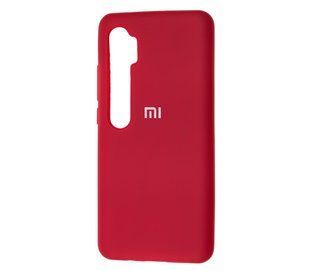 Чохол для Xiaomi Mi Note 10 Silicone Full Рожево-червоний з закритим низом і мікрофіброю