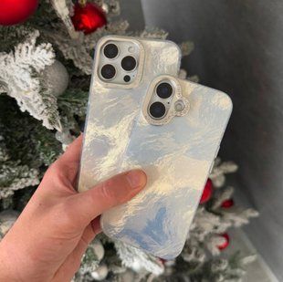 Мармуровий Чохол для iPhone 13 Marble Shine White