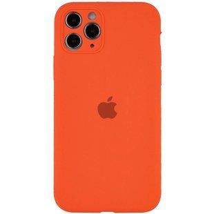 Чехол для Apple iPhone 14 Pro Max Silicone Full camera закрытый низ + защита камеры / Оранжевый / Kumquat