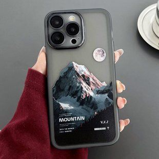 Чехол для iPhone 14 Print Nature Case + стекло на камеру Mountain