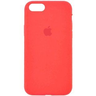 Чехол silicone case for iPhone 7/8 с микрофиброй и закрытым низом Оранжевый / Pink citrus