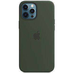 Чехол Silicone case (AAA) для Apple iPhone 12 Pro Max full with Magsafe and Animation / Закрытый низ / Анимация / Зеленый / Cyprus Green