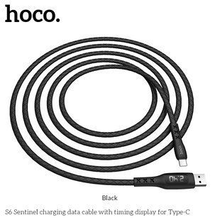 Кабель HOCO Type-C Sentinel Timing Display S6 |1.2m, 3A| Black, Black