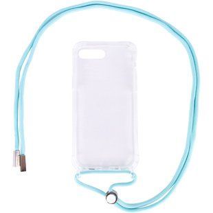 Чохол TPU Crossbody Transparent для Apple iPhone 7 plus / 8 plus (5.5"") Бірюзовий