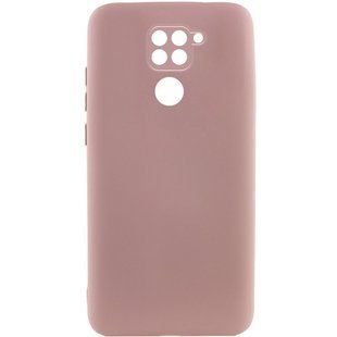Чехол для Xiaomi Redmi Note 9 / Redmi 10X Silicone Full camera закрытый низ + защита камеры Розовый / Pink Sand