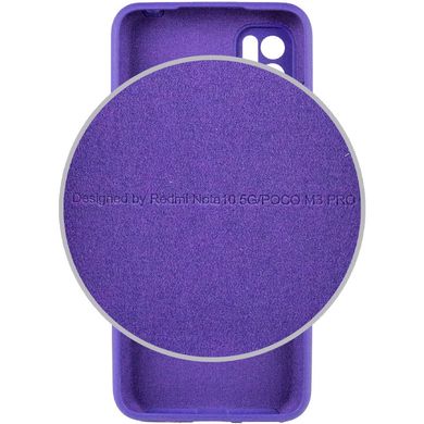 Чехол Silicone Cover Full Camera (AA) для Xiaomi Redmi Note 10 5G/Poco M3 Pro Фиолетовый/Purple