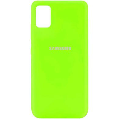 Чехол для Samsung Galaxy A51 (A515) Silicone Full неоново-зелений с закрытым низом и микрофиброй