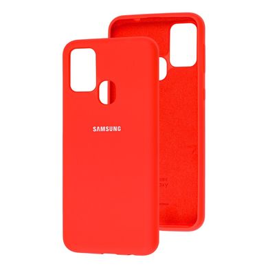 Чехол для Samsung Galaxy M31 (M315) Silicone Full красный с закрытым низом и микрофиброй