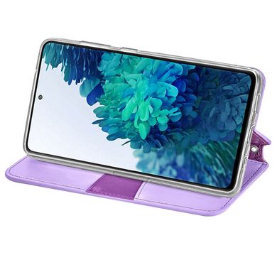 Кожаный чехол книжка GETMAN Mandala (PU) для Samsung Galaxy A51 (Фиолетовый)
