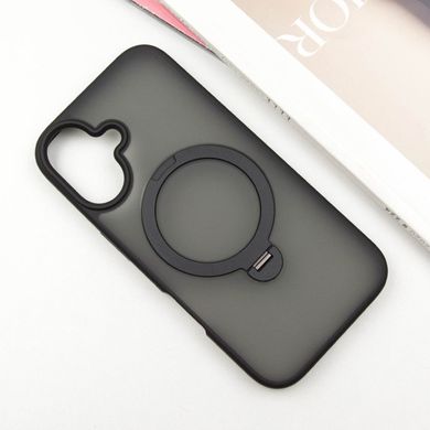 TPU+PC чохол Metal Buttons with MagSafe Colorful HQ Ring для Apple iPhone 16 (6.1") (Black)