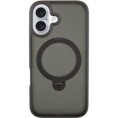 TPU+PC чохол Metal Buttons with MagSafe Colorful HQ Ring для Apple iPhone 16 (6.1") (Black)